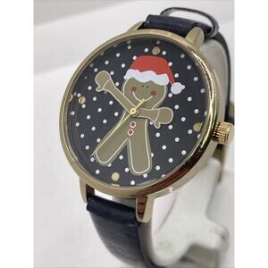 Womens Vintage Gingerbread Man Christmas Watch Works New Battery